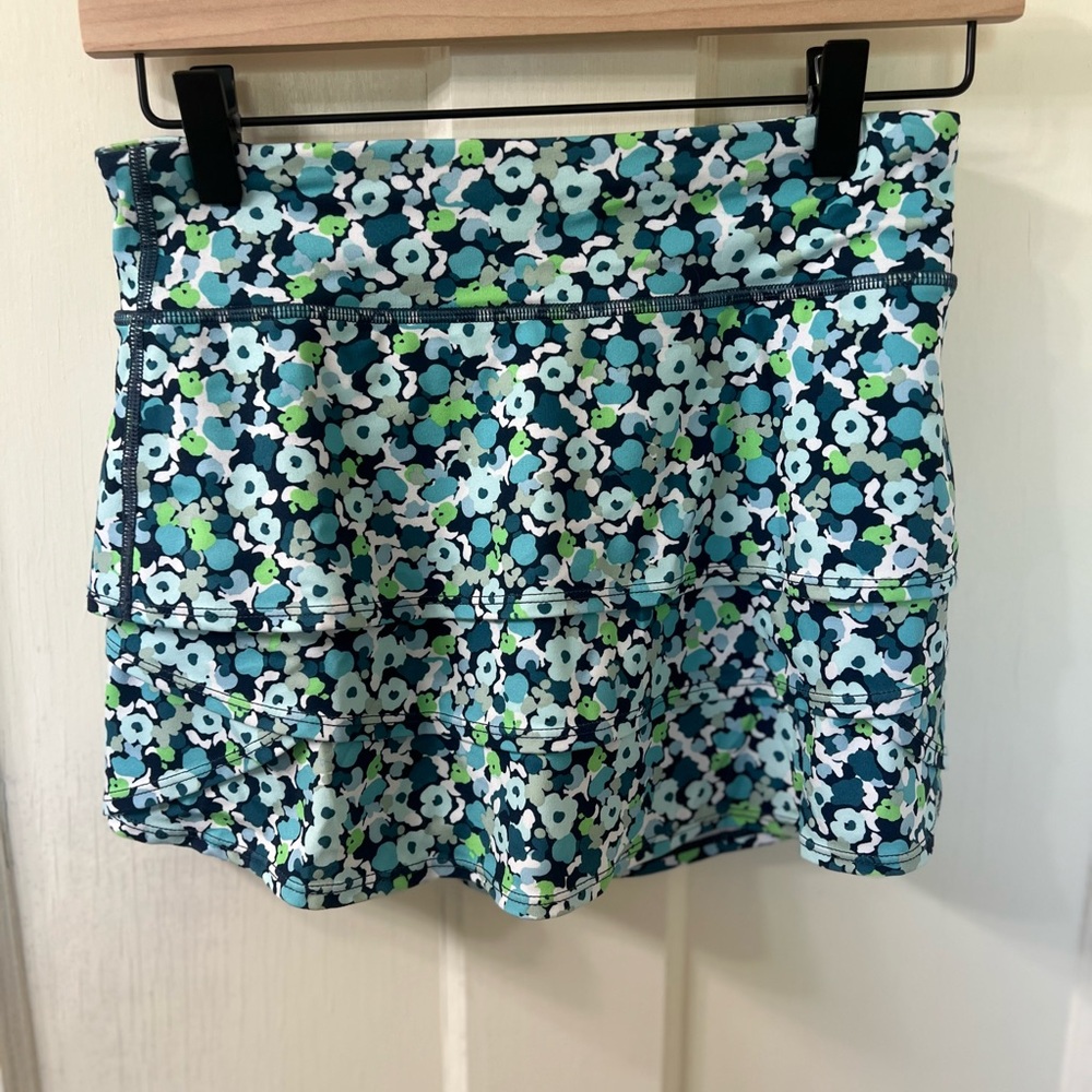 Floral Blue and Green Tennis Skirt